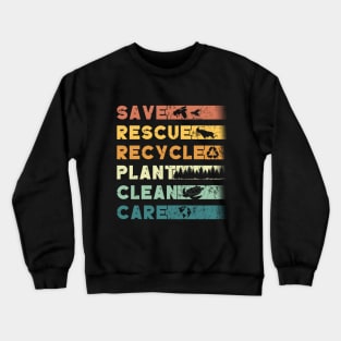 Save Bees Rescue Animals Recycled Plastics Tee Crewneck Sweatshirt